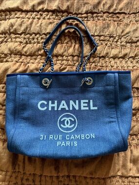 Chanel Denim Deauville Rue Cambon Tote
